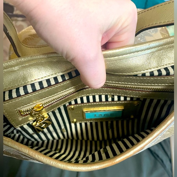L.A.M.B. by Gwen Stefani Metallic Gold Handbag. Gold and Silver Metallic Glam - Picture 5 of 16